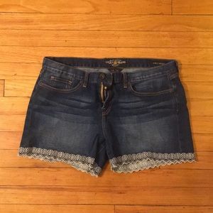 Lucky brand jean shorts, white detail bottom